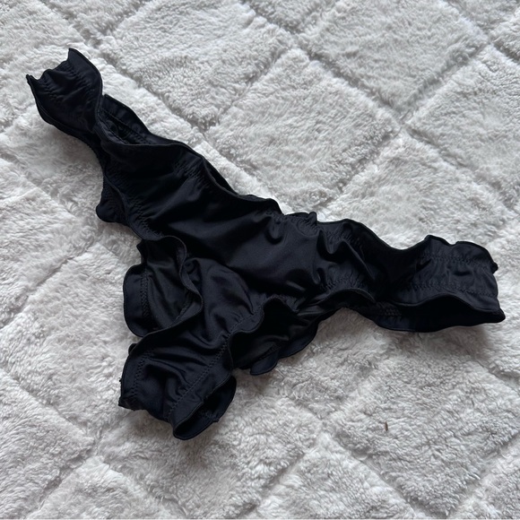 Victoria's Secret | Black "The Ruffle Cheeky" Bikini Bottoms | Size Medium - Picture 4 of 7